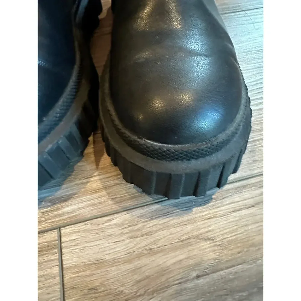 Zara Kids Black Ankle Boots Lug Sole size 3.5 (35)